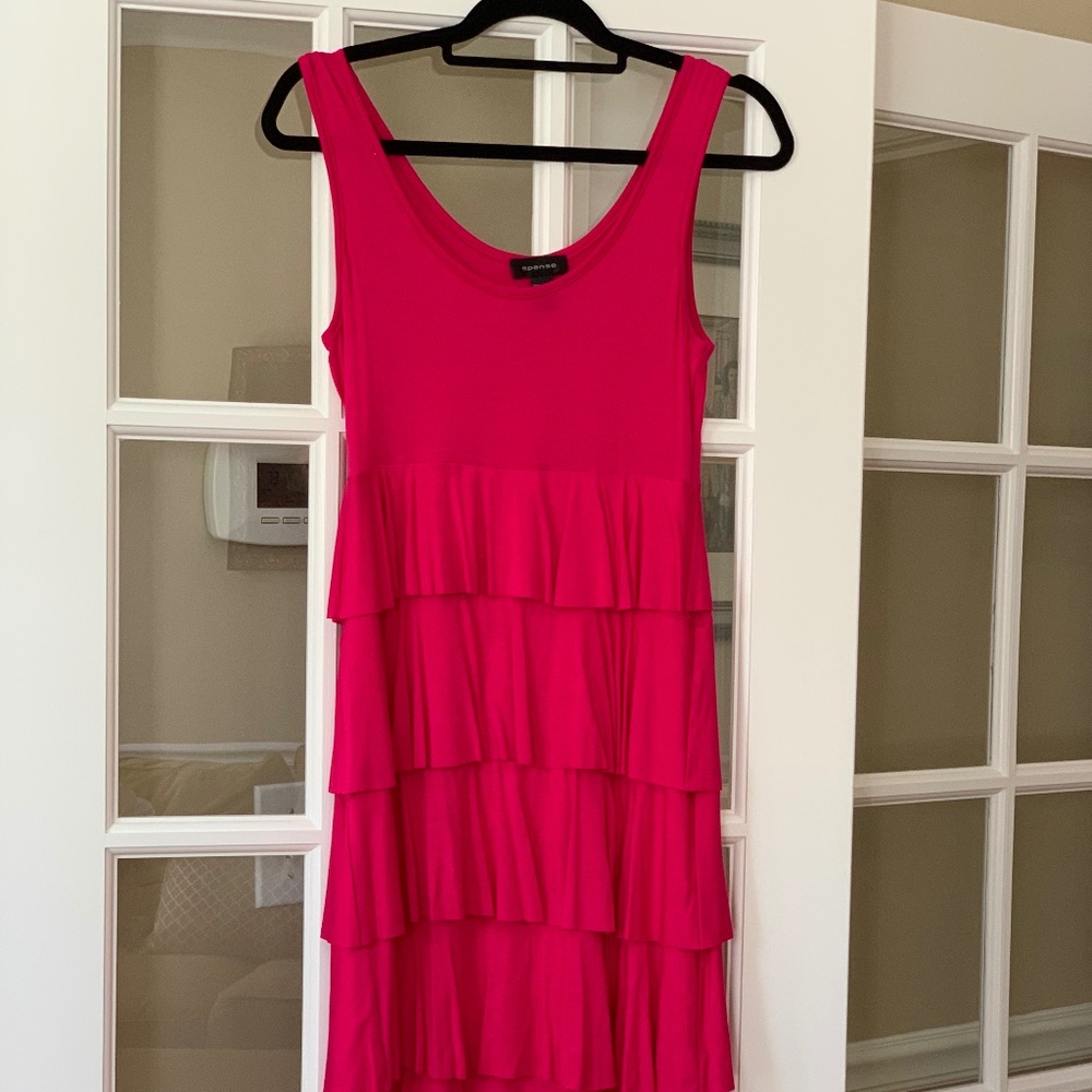 Fuchsia Sleeveless Tiered Dress